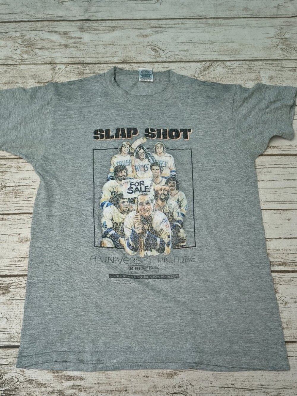 Vintage Fruit Of The Loom Slap Shot Grqy Graphic T Shirt Size Medium